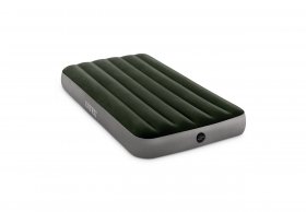 Intex 10in Twin Dura-Beam Prestige Downy Airbed with Hand-held Battery Air Pump New