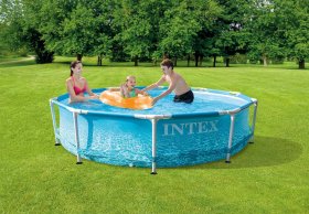 Intex 10ft X 30in Beachside Metal Frame Pool Set New