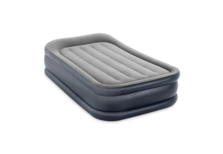 Intex 16.5in Twin Dura-Beam Deluxe Pillow Rest Raised Airbed with QuickFill Plus Internal Pump New
