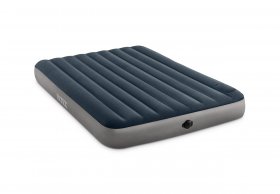 Intex 10in Queen Dura-Beam Single-High Airbed with 2-Step Battery Inflation System New