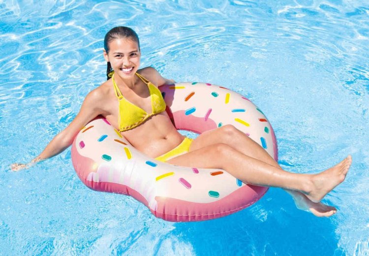 Intex Rainbow Donut Tube New