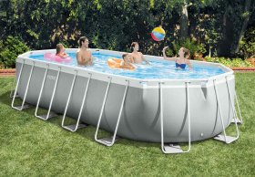 Intex 20ft X 10ft X 48in Prism Frame Oval Pool Set New